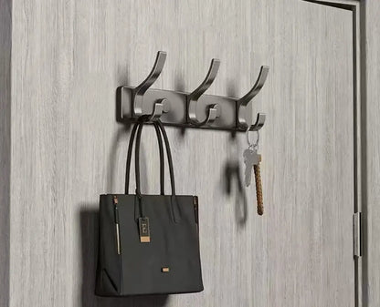 no drill Holes One Row Hangers Kitchen Towels Clothes Hats Toilet Towel Rack Storage Wall Mounted Door Back Rod Hook