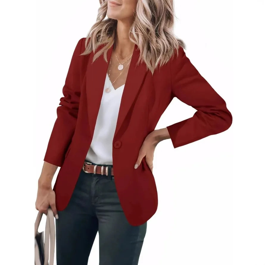 Women Blazers 2024 Fashion Formal Office Lady Blazer Coat Vintage Long Sleeve Jackets Coat Female Outerwear Femme Пиджак Женский