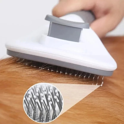 Dog Grooming Brush with Easy Clean Button, Pet Massage Comb for Effective Detangling and Hair Removal, Suitable for Dogs Cat