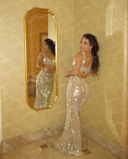 HOBBY See Through Sequins Sparkly Woman Clothes Ever Pretty Straight Skirts Custom Made Shinny Skirt Plus Size Women Gowns