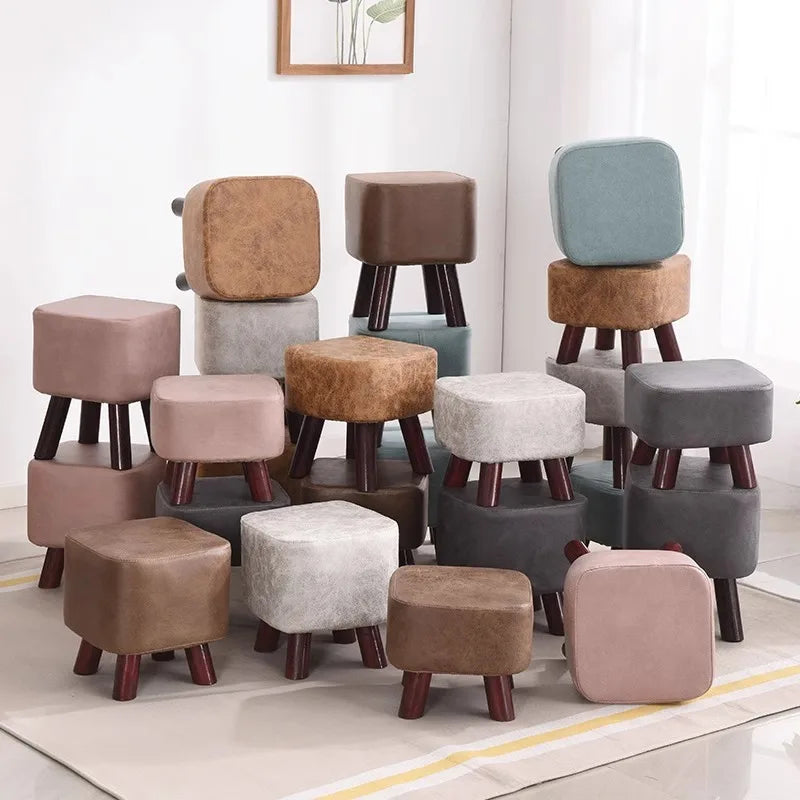 Simple Solid Wood Household Small Stool Children's Short Stool At Home Entrance Living Room Coffee Table with Sturdy Shoe Stool