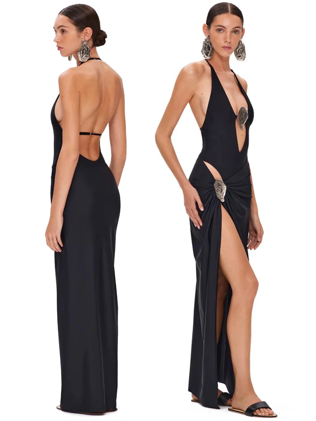 Sexy Deep V Neck Swimsuit With Skirt Women 2 Pcs Suits 2025  High Leg Backless Swimwear Fashion Female Holiday Beachwear Outfits