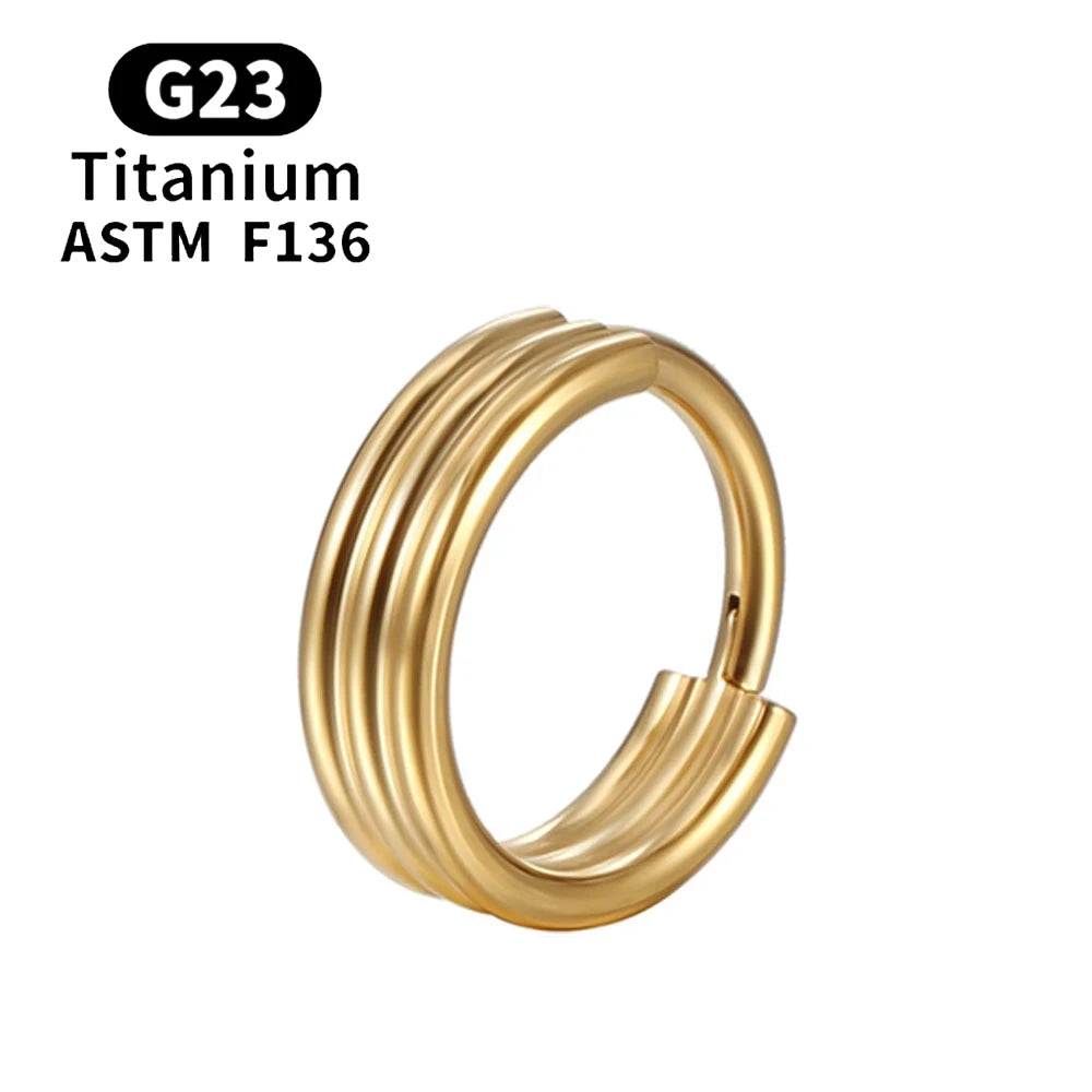 ASTM F136 Titanium 16G Hinged Nose Ring CZ Septum Clicker Cartilage Hoop Earrings Tragus Rook Daith Conch Helix Piercing Jewelry