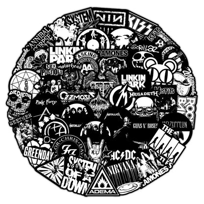 55 Pcs Rock Band Stickers - Cool Music-Themed Decals for Guitars, Luggage, Notebooks & DIY Crafts LanLanStickersWorld