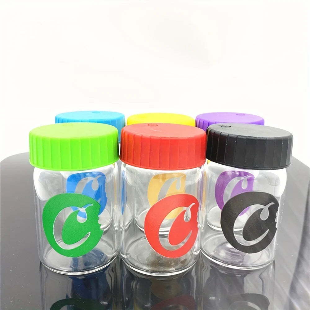 Glass Jar with LED Light Airtight Transparent Glass Storage Jars