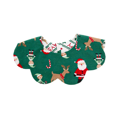 360° Christmas Day Baby Bibs for Infant Boys Girls Plaid Saliva Towel Cute Korea Ins O Neck Adjustable Button Feeding Burp Cloth