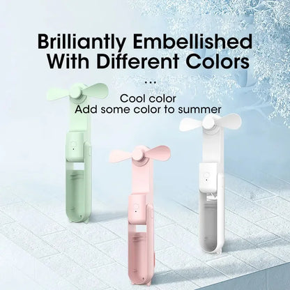 Portable Fan Super Mini Handheld Fan USB Rechargeable Fan Foldable Hand Held Small Pocket Fan with 2000mAh Power Bank 3 Gears