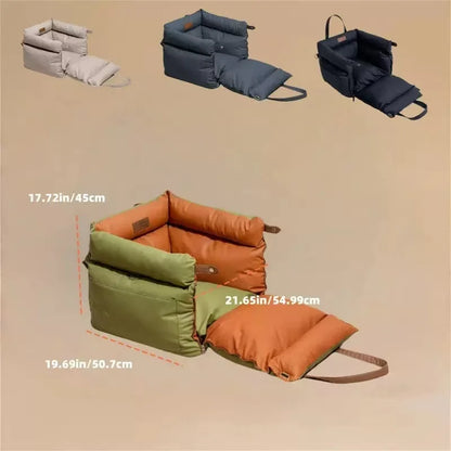 Pet Outing Lathe Luxury Faux Leather Dog Car Seat/Cat Car Bed/Booster Bed Pet Booster Car Seat Dog Comfortable Cat Travel Bed
