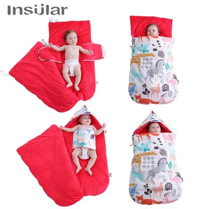 INSULAR Infant Thickened Sleeping Bags Newborn Anti-startle Holding Quilts Baby Bean Sleepsacks Multi-functional Autumn Winter