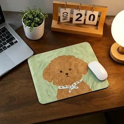 Cute Dog Mouse Pad, Rubber Non-slip Desk Mat for Office & Gaming, Poodle/White Dog/Schnauzer/Smiley Dog, Universal