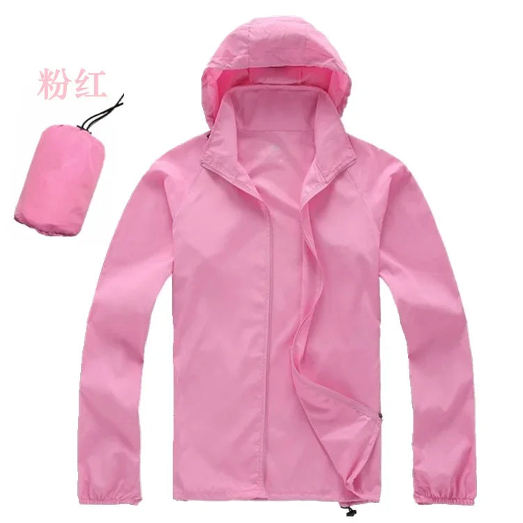 Outdoor Sport Windbreaker Thin Coat Unisex Waterproof Quick Dry Basic Jacket Sun Protection Ultra-light Hooded Jackets Men Women