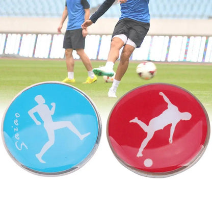 1Pc Soccer Flip Coin Double Face Sports Football Pattern Pick Edge Referee Side Toss Coin for Kids Adults