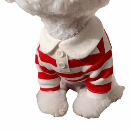 Pet Outfits Collared Style Dog Striped Shirt Comfortable Soft Dog T Shirts Cooling Vest Breathable Cat Vest for Puppy Dogs Cats