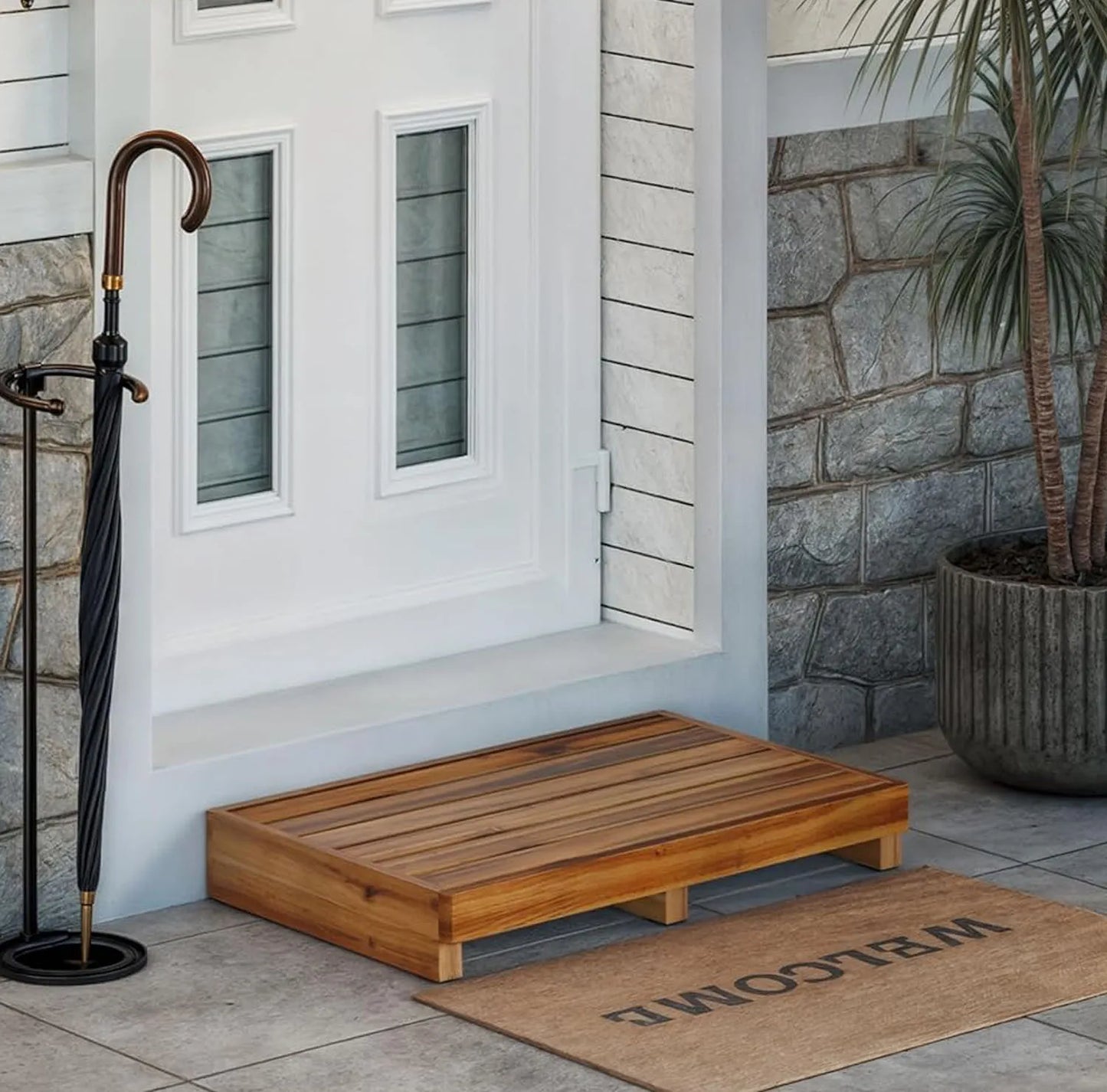 One Step Stool ,  for Bed Wooden Mobility Stepping Stools for Adults, Kids/Bedside, Bathroom, Kitchen, Garden