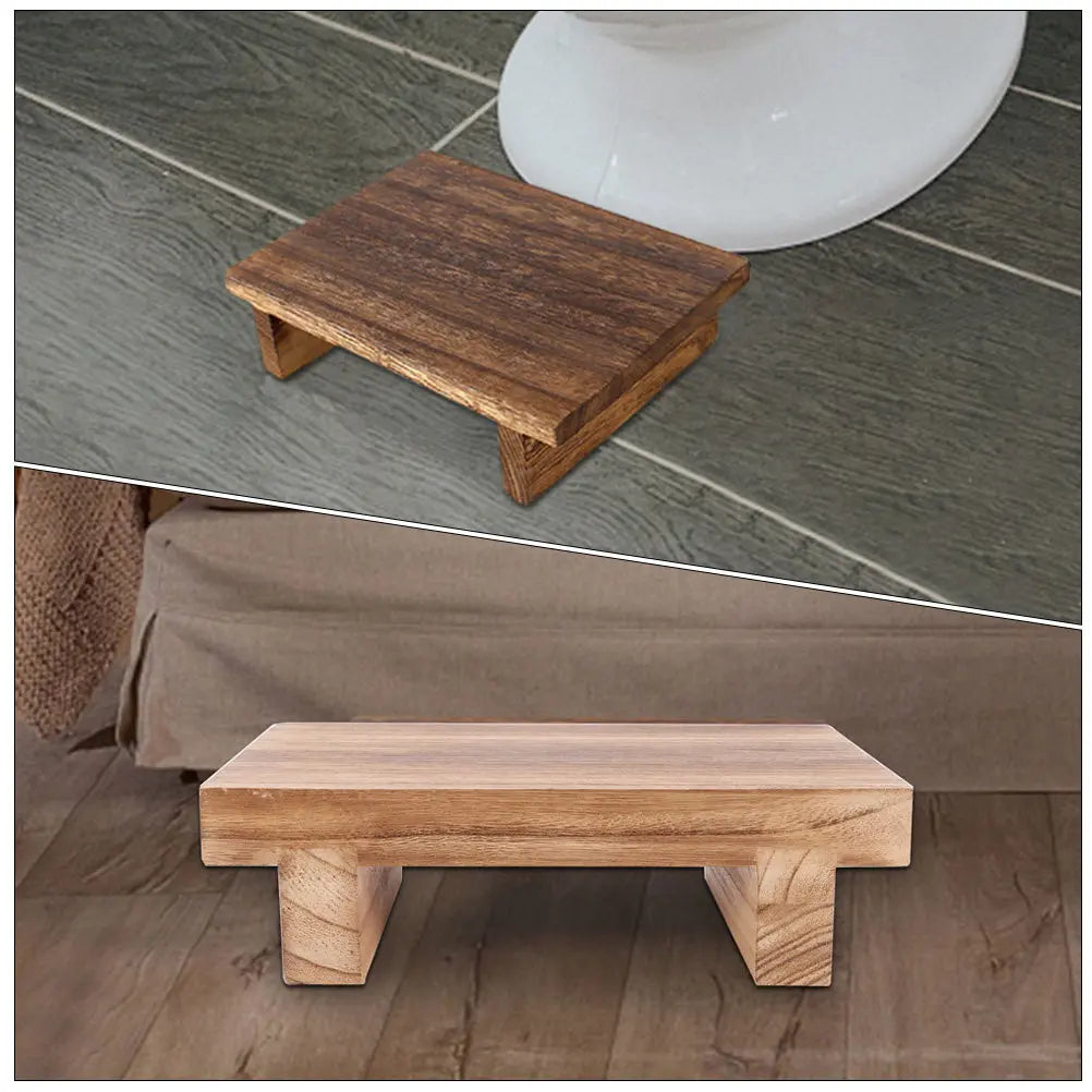 Sturdy Wooden Step Stool Design for Bedroom Living Room Entryway Safety Support Household Utility Stepping Stool Bench