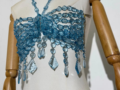 2025 New Women's Necklace Beaded Vest Hollow Out Top Jewelry Exaggerated Pearls Neck Bra Fashion Bra Women's Club Carnival