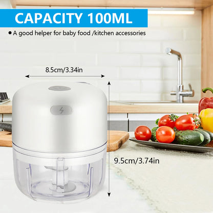 100ML/250ML Electric Garlic Chopper, Portable Food Processor, Rechargeable Vegetable Chopper Blender for Nuts Chili Onion
