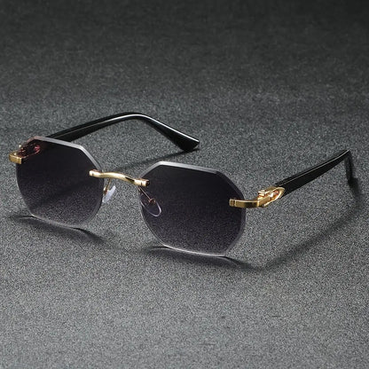 1PC Fashionable Design Sunglasses, Frameless, Suitable For Both Men And Women, Casual Wear, Holiday Use, Sturdy Glasses