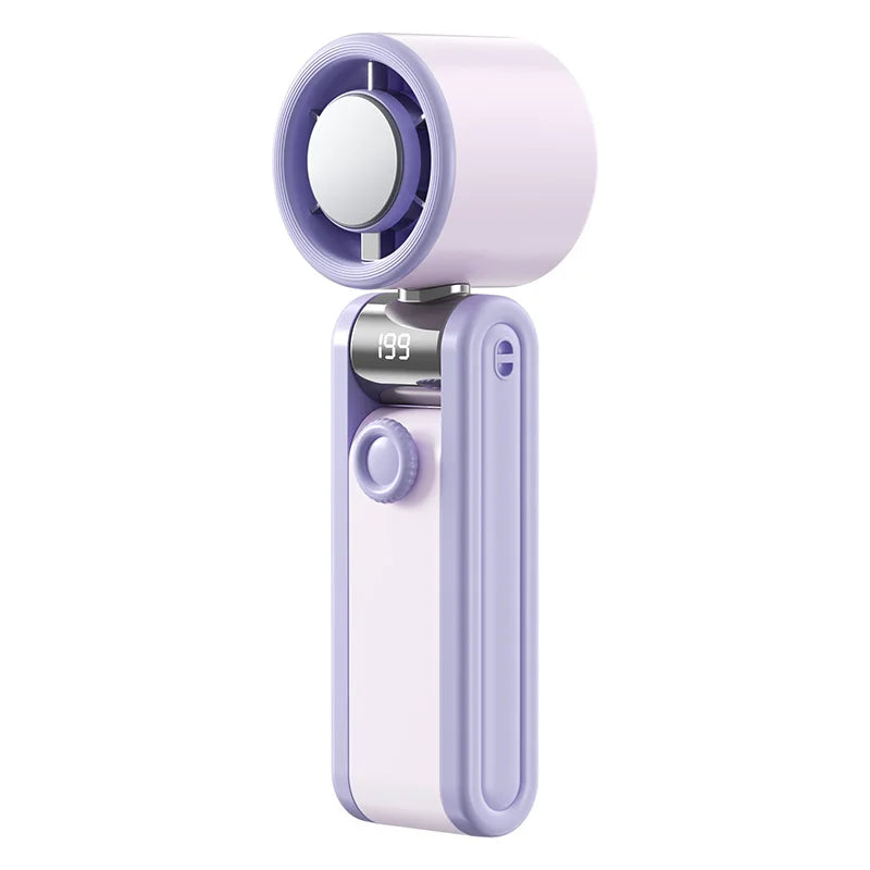 Portable Mini Handheld Fan High-speed with 199 Sppeds USB Rechargeable Silent Fan Foldable Mini Handheld Neck Hanging Small Fan