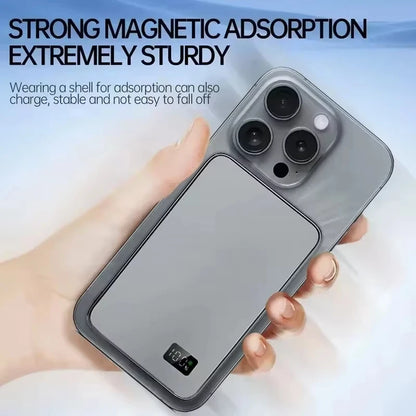 Lenovo 500000mAh Magnetic Wireless Power Bank Ultra Thin Portable CCC Certified Super Fast Charging LED Display Pack for MagSafe