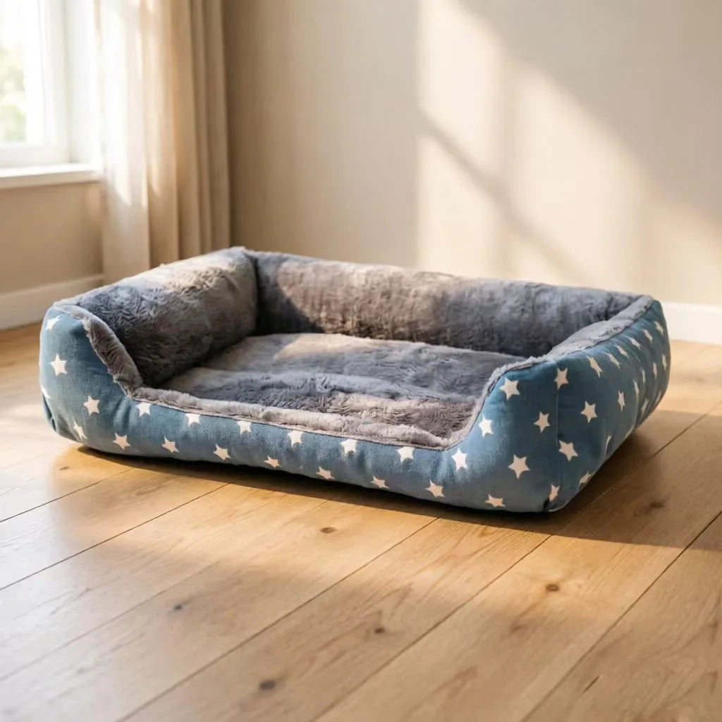 Cozy Print Pet Bed for Dogs & Cats - Soft Plush Warm Kennel Mat, Non-Slip Bottom, Ideal for Small to Medium Pets