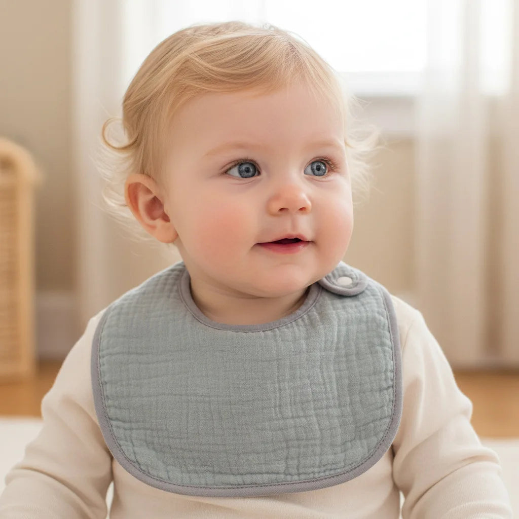 Mother and Baby Category A Children's Saliva Towel, Baby Cotton Gauze Absorbent Bib, Infant Anti-Spill Feeding Essential