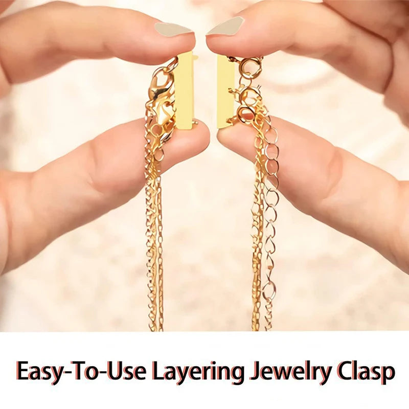 Multi Necklace Layering Clasps Magnetic Necklace Clasp Gold Silver Color Necklace Separator for Layering Necklace Making DIY