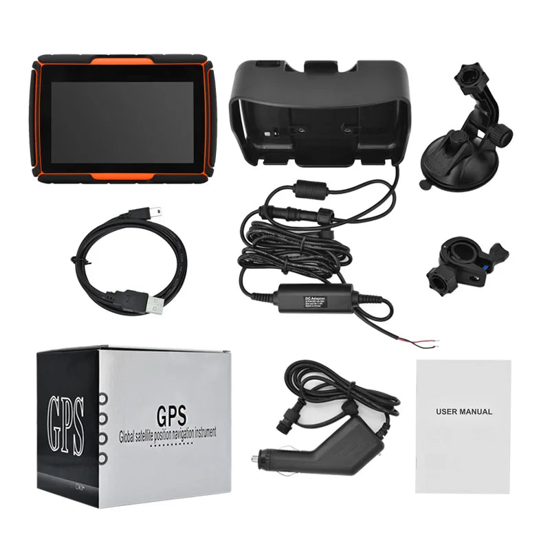 Motorcycle GPS Navigation Car GPS 4.3" IPX67 Waterproof dustproof/ shockproof Bluetooth FM AVIN Built in 8GB With iGo GPS Map