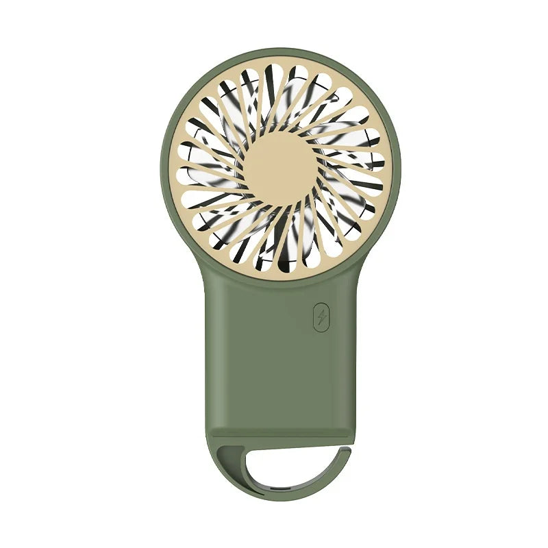 Portable Mini Foldable Fan USB Rechargeable Silent with Carabiner Handheld Pocket Fan for Home Office Travel Outdoor