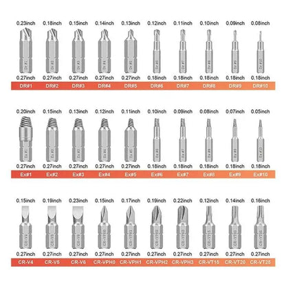 Y1UD 33Pcs Extractor Screwdriver Remover Purpose Tools Disassemble Screws Bolt Slip Teeth Damaged Demolish Stripped