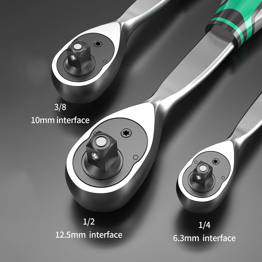 72 Tooth Ratcheting Wrench Set 1/4 3/8 1/2 Inch Auto Quick Repair Wrench Labour-Saving Ratchet Wrench Set Hand Tools