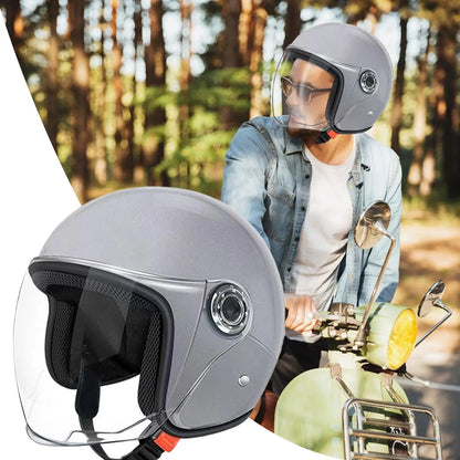 Helmet For Motorcycle Motorcycle Half Face Helmet Protective Gear With Visor For Women Men Adventure Outdoor Riding Scooter