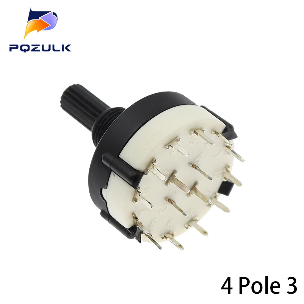 5PCS RS26 1 Pole 12 Position Selectable Band Rotary Channel Selector Switch Handle length 20MM With Knob