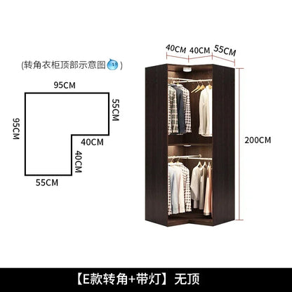 Store Clothes﻿ Comfortable For Room Home Corner Wardrobe Room Clothes Wooden Bedroom Cabinet Multifunctional Storage Furniture