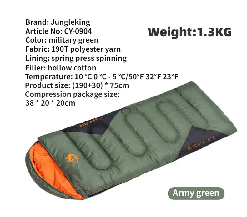 MOUNTAINHIKER JUNGLEKING Camping Sleeping Bag Ultralight Waterproof 4 Season Warm Envelope Sleeping Bags for Outdoor Hiking
