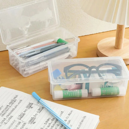 The white plastic storage box is tightly sealed, lightweight and durable, and is a multifunctional home storage tool.
