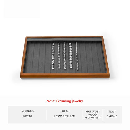 Oirlv Gray Wooden Jewelry Tray  Jewelry Display Viewing Plate Ring Pendant Bracelet Storage Plate Display Tray Jewelry Organizer