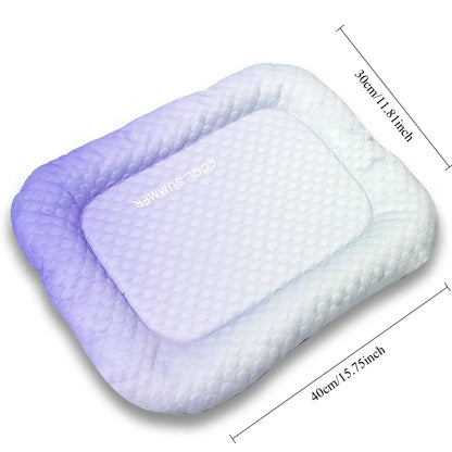 Pet Cooling Mat Portable Foldable Dog Bed Solid Color Breathable Pet Sleeping Pad for Outdoor Travel Home Use