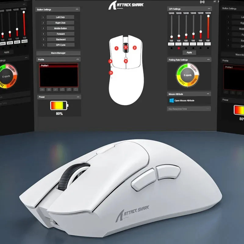 Attack Shark R1/X11 Wireless Gaming Mouse, 18K DPI PAW3311, Tri-Mode Bluetooth/2.4GHz/Wired, Lightweight, Macro Gaming Mouse