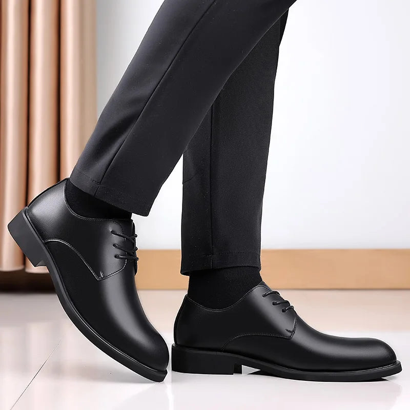 Men's Shoes Black Leather Formal Shoes for Men Oxfords Male Wedding Party Office Business Shoe Man