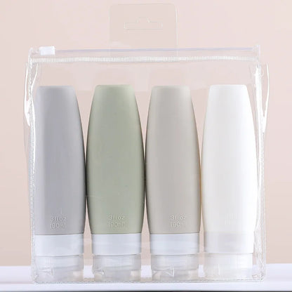 Travel Bottles for Toiletries 4 Pack  Travel Size Toiletries Containers Silicone Squeeze Bottles Toiletry for Shampoo Condition