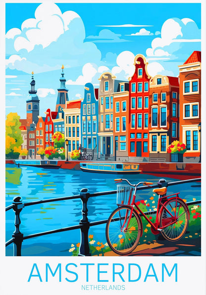 Denmark Portugal Holland Travel Poster Copenhagen Madeira Porto Canvas Painting Wall Art HD Picture for Living Room Home Decor