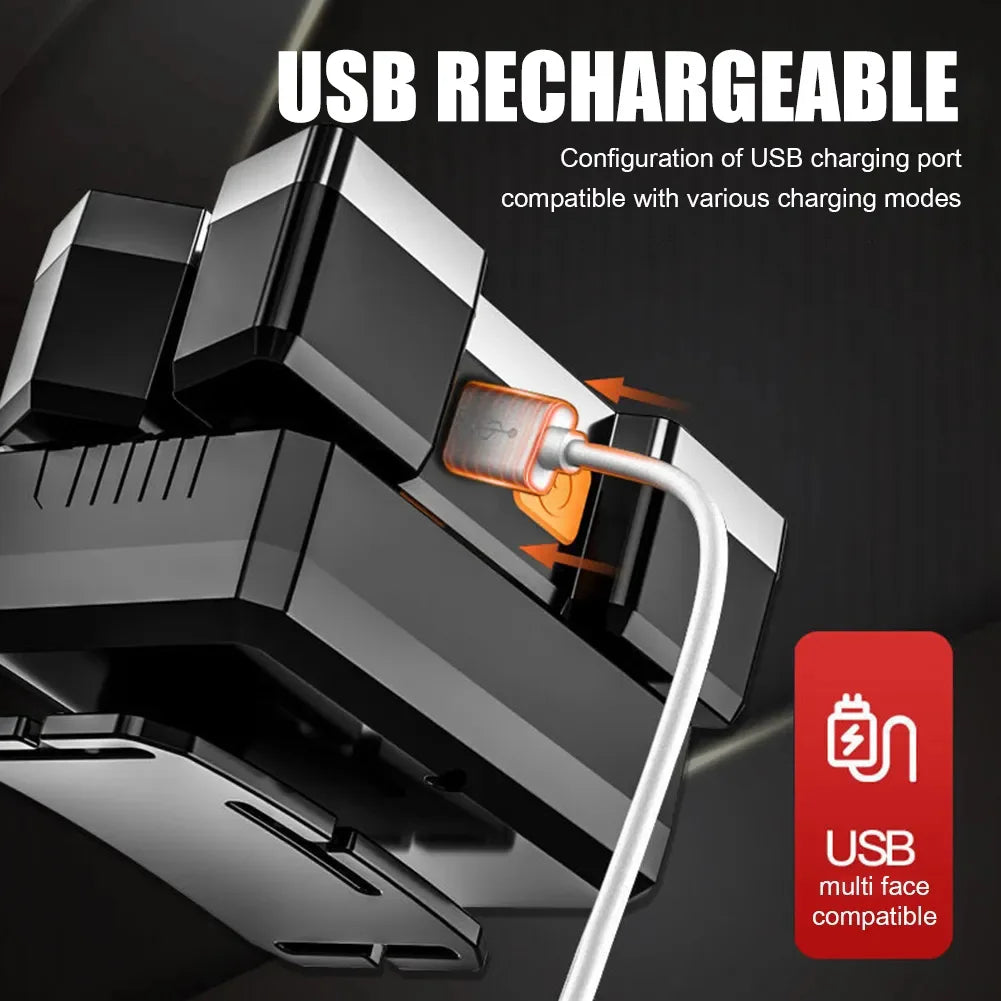 5 LED USB Rechargeable Headlamp 18650 Built in Battery Headlight Portable Head Flashlight Working Light Fishing Camping Lantern