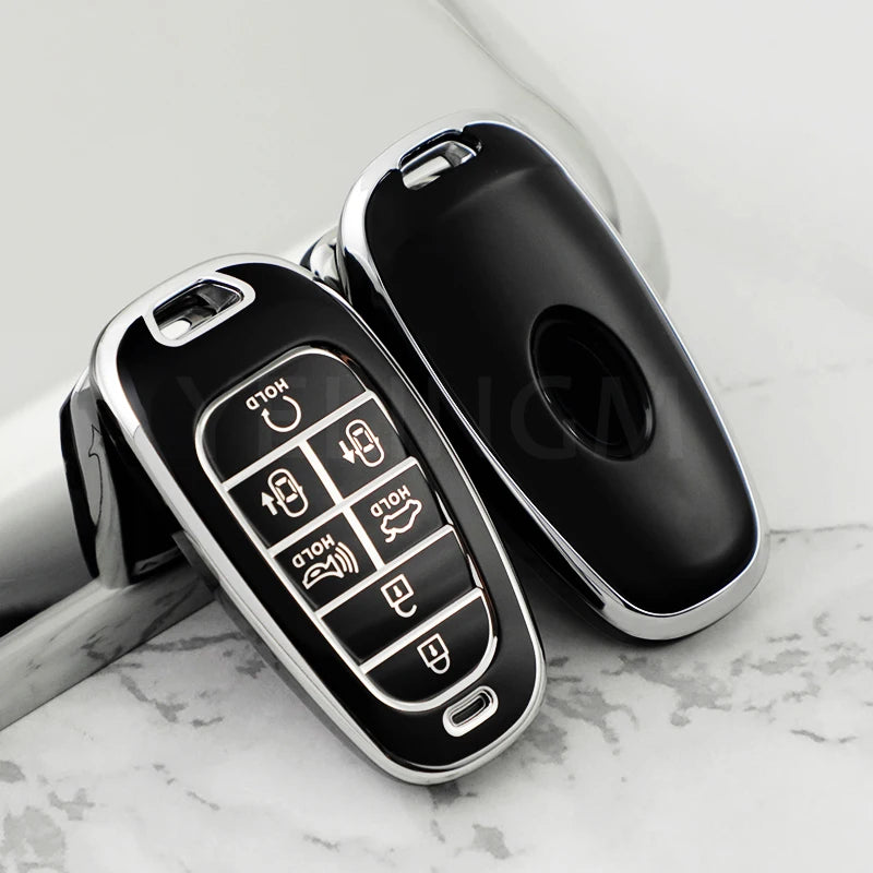 7 Buttons TPU Car Key Case Cover for Hyundai Santa Fe Tucson 2022 Ioniq 5 Atos Prime Solaris 2021 for 2023 Hyundai Palisade
