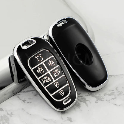 7 Buttons TPU Car Key Case Cover for Hyundai Santa Fe Tucson 2022 Ioniq 5 Atos Prime Solaris 2021 for 2023 Hyundai Palisade