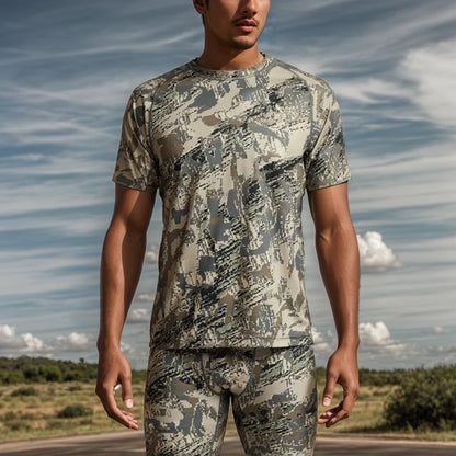 Summer Men's quick-drying printed camo hunting short sleeve T-shirt hunting wear