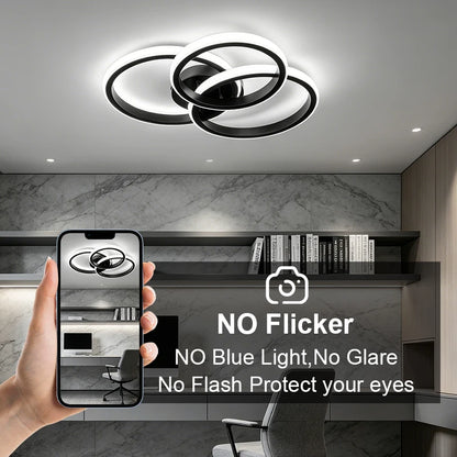 Modern LED Ceiling Light for Living Room Bedroom Hallway Lamp Square Round Chandelier Indoor Lighting Fixture