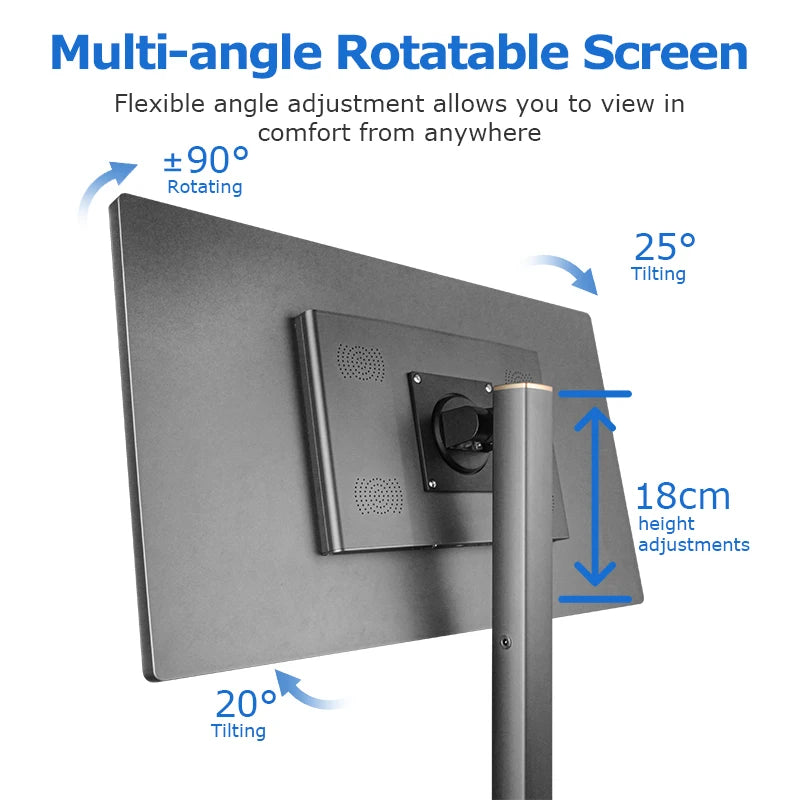 21.5 Inch Interactive Smart Display TV Android Operated In-Cell Touch Monitor Fitness Video Games USB Movable LCD Screen