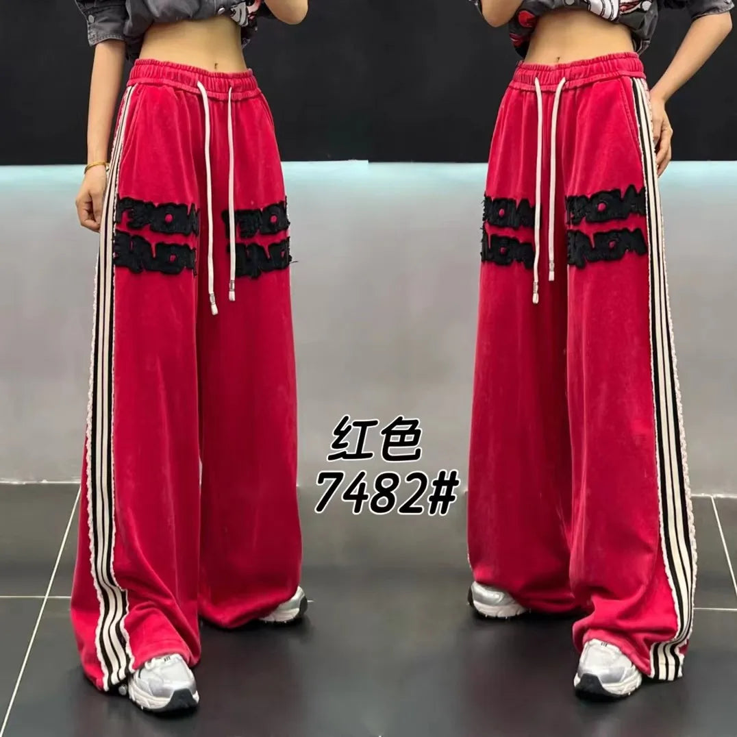 Original Design Sense Long Slacks 2025 Autumn New Fashionable Loose Casual Pants Ladies With Draped Straight Wide-Leg Trousers