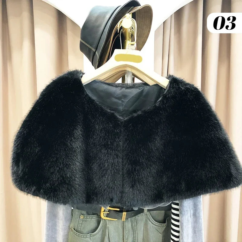 110cm Fur Shawl Wedding Wrap For Formal Dress Cheongsam Married Outerwear Bridal Cape Autumn Winter Jacket Bolero